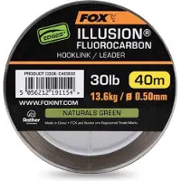 FOX Illusion Fluorocarbon Hooklink-Leader - Natural Green (40m) - Maat : 30lb - 13.6kg - 0.50mm