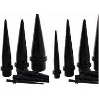 Charme Bijoux 18 delig Taper stretcher set-1.6 t/m 10 mm- Zwart -