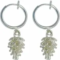 Charme Bijoux Klem oorbellen- zilverkleur- dennenappel- geen gaatje-