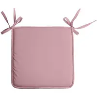Stof Textile Home stoelkussens - oud roze - 38 x 38 x 3 cm - voor binnen - touwtjes sluiting - zitkussens plat - vierkant