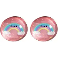 Charme Bijoux Clip Oorbellen-Rainbow-Roze-1.4 cm-geen gaatje-