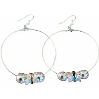 Charme Bijoux Oorbellen-Gekleurd-Zilverkleur-Oorringen met zilveren oorbelhaken -