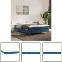 vidaXL Matras - Pocketveringmatras - Pocketveringmatras 140x210x20 cm fluweel donkerblauw - Slaapcomfort - Zachte Matras - Goede Nachtrust