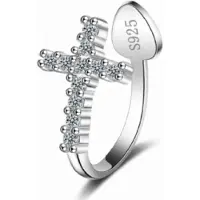 Charme Bijoux Zilveren earcuff kruis met zirkonia -