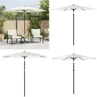 vidaXL Parasol met stalen paal 268x268x226 cm wit
