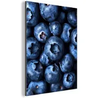 MuchoWow Aluminium schilderij 30x40 cm - Wanddecoratie metaal - Bessen - Blauw - Fruit - Metalen muurdecoratie woonkamer - Decoratie industrieel - Foto op dibond - Industriële accessoires slaapkamer