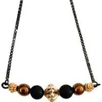 Charme Bijoux Ketting- Sita -zwart- lavasteen -