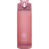 DILLER 850ml Waterfles met Rietje - Drinkfles - Handig Sluitsysteem - Roze