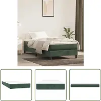vidaXL Pocketvering - Kindermatras - Pocketveringmatras voor kinderen 80x160 cm fluweel donkergroen - Matras Voor Kinderen - Jeugdmatras - Kids Matras