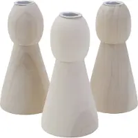 Packlinq Conische houten kandelaars, H: 9,5 cm, 1 stuk