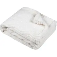 Stof Textiles Plaid / bankdeken / bedsprei Columbia - wit - 130 x 160 cm - zachte polyester - 1 persoons