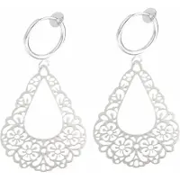 Charme Bijoux Klem oorbellen- filigraan- open druppel- filigraan- geen gaatje-