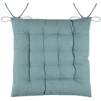 Stof Textile stoelkussens DUO - jade groen - 38 x 38 x 3.5 cm - touwtjes sluiting - zitkussens - binnen/buiten