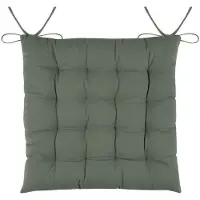 Stof Textile stoelkussens DUO - groen - 38 x 38 x 3.5 cm - touwtjes sluiting - zitkussens - binnen/buiten