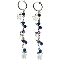 Charme Bijoux Klem oorbellen -vlinder- gekleurd- zilverkleur-geen gaatje-