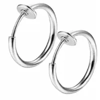 Charme Bijoux Klem Oorbellen-Zilverkleur- Ringen-16 mm-Geen gaatje- geen gaatje-