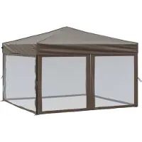 The Living Store De Living Store partytent, inklapbaar met zijwanden, in de kleur taupe, afmetingen 3x3 meter