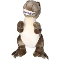 Nature Planet Knuffeldier T-rex dinosaurus - zachte pluche stof - veel details - grijs - 40 cm - Cadeau - Kinderen