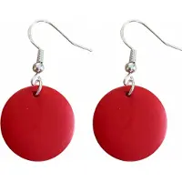 Charme Bijoux Zilveren oorhangers- Hout- Rood- Tordis -