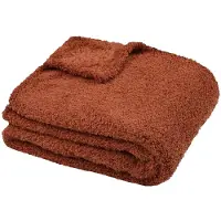 Stof Textiles Plaid/bankdeken Montreal - terracotta - 180 x 220 cm - harige polyester - 2 persoons