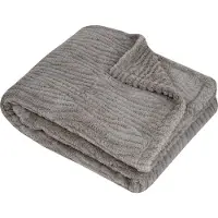 Stof Textiles Plaid / bankdeken / bedsprei Columbia - grijs - 180 x 220 cm - zachte polyester - 2 persoons
