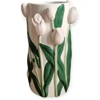 DK Design Daan Kromhout - Vaas - Bloemenvaas - Tulpen - Dutch - 14x23 - Cilinder - Keramiek - Licht Roze