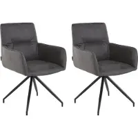 DOMUS Alice-Fauteuil - 2 Pack - Grijs Microvezel