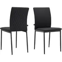 DOMUS Pavia-Eetkamerstoel - Zwart - Set van 2