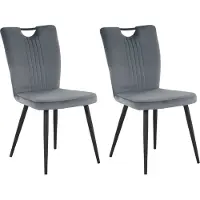 DOMUS Sari-Stoel - Set van 2 - Grijs/Zwart