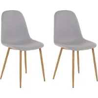Notio Living Miller-Eetkamerstoel - Lichtgrijs - Set van 2