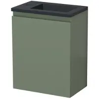 Maxaro Modulo Pico Toiletmeubel met wastafel | 40 cm Saliegroen Greeploos front Quartz