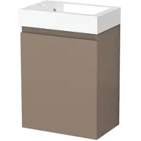 Maxaro Modulo Pico Toiletmeubel met wastafel | 40 cm Taupe Greeploos front Mineraalmarmer