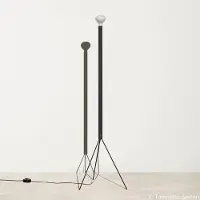 Flos Design vloerlamp Luminator, dimbaar, zwart, Woon-/ Eetkamer, metaal, vloerlamp