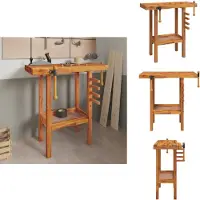 The Living Store - Werkbank - met - bankschroeven - 92x48x83 - cm - massief - acaciahout