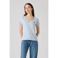 Levi's Perfect Slub Vneck Niagara Mist Slub Size: S | T-Shirts Outlet | Dames | Blauw
