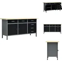 vidaXL Werkbank - Werkbanken - Werktafel - Werktafels - Werkbank 160x60x85 cm staal zwart