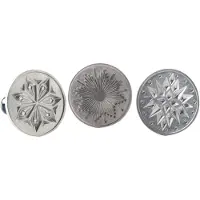 Nordic Ware Starry Night Cast Cookie Stamps 3-inch rond zilver