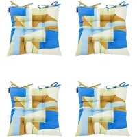 Madison - Zitkussen - Universeel - 4 stuks - 46 x 46 cm - Patch Azur - Tuin - Toscane