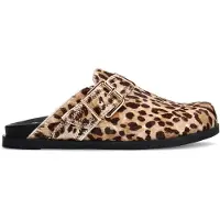 Manfield Leopard clogs met ponyhair | Maat 39