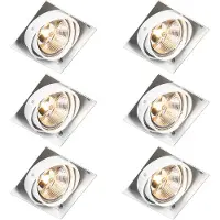QAZQA Set van 6 inbouwspots wit GU10 AR111 trimless verstelbaar - Oneon