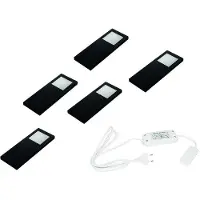 Hera Slim Pad F Led set van 5 spots onderbouw 24V/30W zwart LVSET5SPFZ
