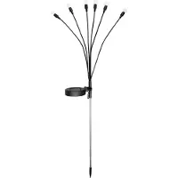 Benson Solar tuinlamp - 6 LED bollen - 70 cm - roestvrij staal - flexibele opstelling