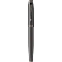 Parker IM Monochrome vulpen | blauwe inkt | gunmetal afwerking en details | medium punt | met Geschenkdoos
