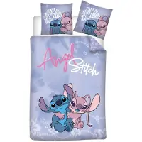 Aymax Lilo en Stitch Dekbedovertrek Angel 2 Cute - 140 x 200 cm - 65 x 65 cm - Polykatoen