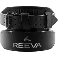 Reeva Lifting Belt van Microfiber Leer - Halterriem - 6 mm - Zwart - L