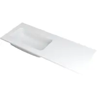 Ink Wastafel Faktor polystone links zonder kraangat 120 cm x 45 cm x 1,5 cm Mat wit 3407224