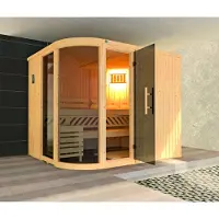 Weka Elementsauna Sara, model 2, inclusief 9 kW oven en digitale bediening, met raam en deur van volledig glas in grafietkleur