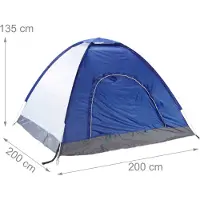 Relaxdays strandtent pop up - koepeltent strand - 2 tot 3 personen - werptent - licht - Antraciet-Blauw