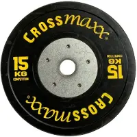 Lifemaxx Crossmaxx Competition Bumper Plate - Halterschijf - Zwart - 50 mm - 15 kg