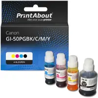 PrintAbout Huismerk Canon GI-50PGBK/C/M/Y Inktcartridge 4-kleuren Multipack Hoge capaciteit